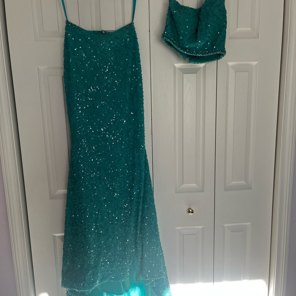 Morilee Madeline Gardner Teal Sequin Evening Clutch